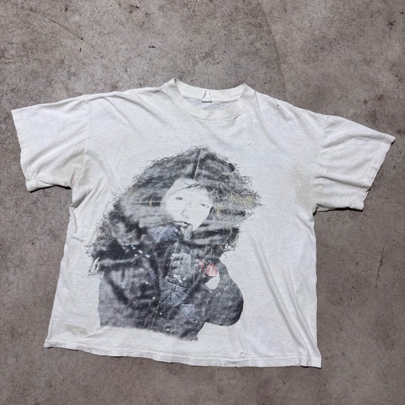 Vintage 80s Jon Bon Jovi New Jersey Syndicate Tour 1988 Portrait Band T Shirt XL - Picture 1 of 8